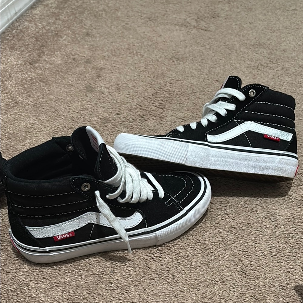 Vans Kids Black and White High-Top Sneakers